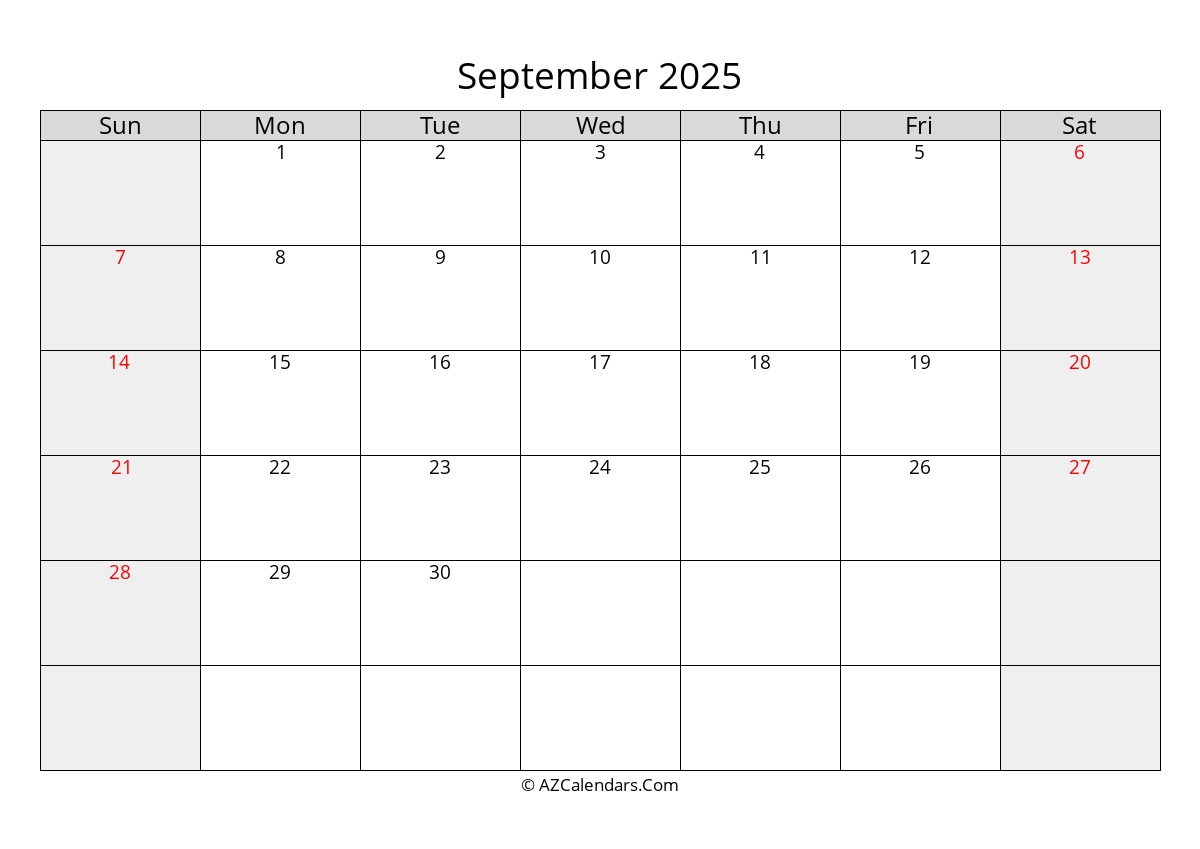september 2025 calendar